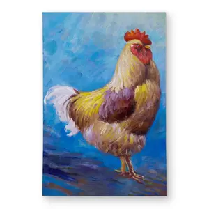 Begin Home Decor C1ROAR238F2GEG 2 x 3 ft. Beautiful Rooster Kitchen Animals Outdoor Area Rug - Home Decor - Rectangle, Waterproof Rug