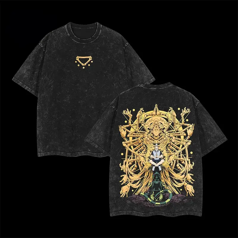 Netero vs Meruem Hunter x Hunter Shirt – Vintage Washed Anime Tee, Heavyweight Oversized Streetwear, HxH Graphic Tee, Classic Manga Battle Merch, Gift for Anime Fans, Soft Cotton Casual Wear