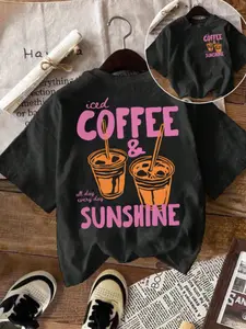Women's Iced Coffee And Sunshine Shirt, Iced Coffee Shirt, Coffee Lover, Summer