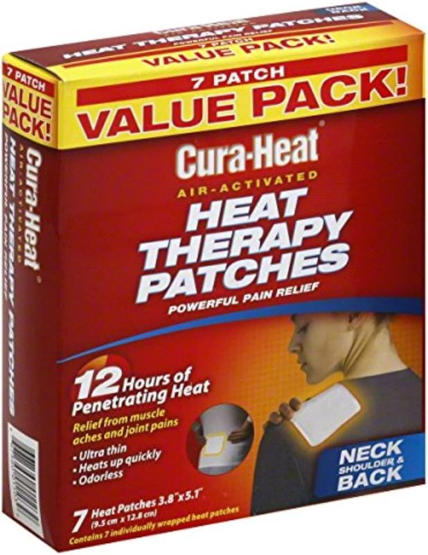 Cura-Heat Heat Therapy Patches Air Activated for Neck Shoulder & Back Value Pack 7 Patches 12 Hours of Penetrating Heat Pain Relief