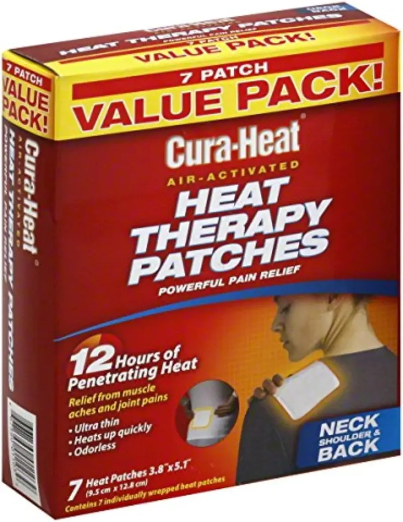 Cura-Heat Heat Therapy Patches Air Activated for Neck Shoulder & Back Value Pack 7 Patches 12 Hours of Penetrating Heat Pain Relief