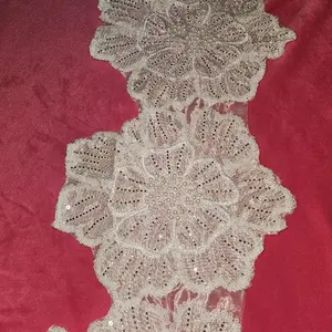 Sparkle Brocade Fabric with Sequins - Elegant Lace for Crafting and Sewing Projects