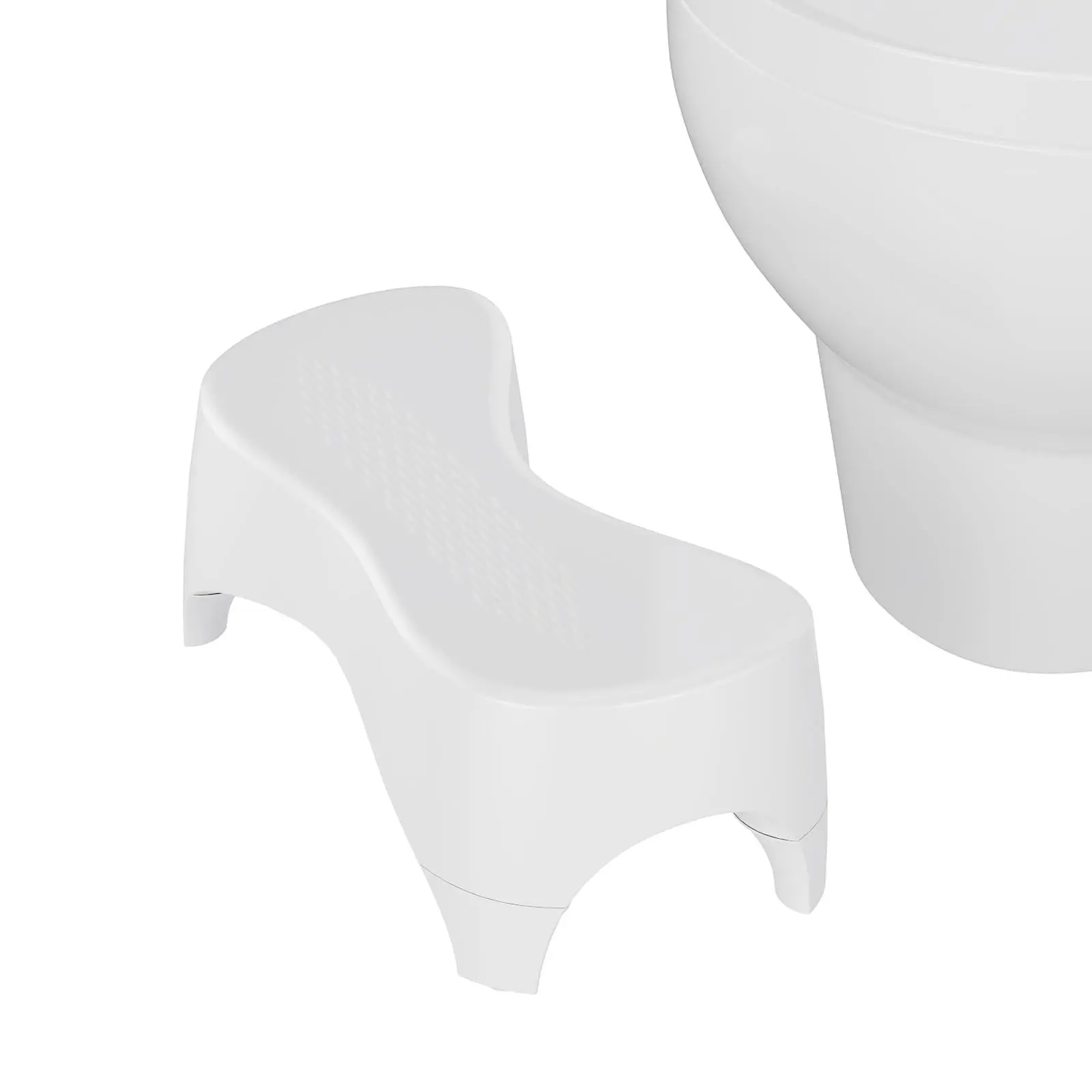 Gaomon Curved Plastic Toilet Step Stool - Non-Slip, Simple Design, White Bathroom Stool for Adults and Kids