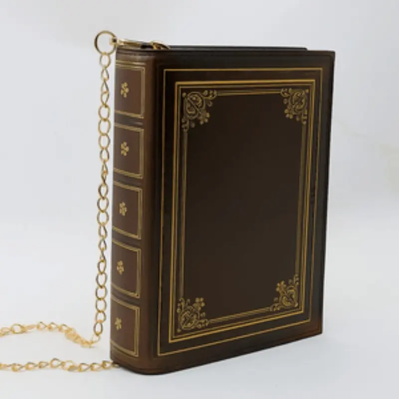 Vintage Book-Shaped Handbag, Retro Style Single Shoulder Bag, Crossbody Bag, Embossed Crossbody Bag, Perfect for Casual, Creative Design Bag, Everyday Crossbody Bag