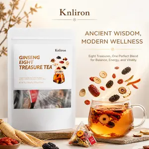 Eight Treasure Herbal Tea for Men & Women | Red Dates, Goji Berry & Ginseng Wellness Tea | Daily Energy & Balance Drink