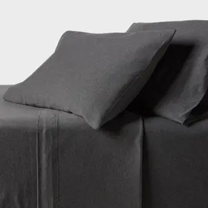 Full Cotton Jersey Sheet Set Heather Charcoal - Threshold Full Cotton Jersey Sheet Set Heather Charcoal - Threshold
