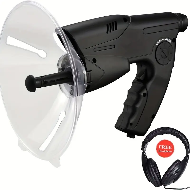 2-in-1 Rubber-Body Handheld Ear Sound Amplifier & 8x21mm Manual Focus Monocular Telescope, Outdoor Sports Device with Single Hand Grip for Long Distance Audio, Bird Watching