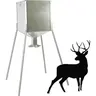 HECASA 450LB Capacity Gravity Deer Feeder Galvanized Steel, Durable Outdoor Hunting Feeder with Adjustable Legs & 4-Way Feed Station for Wild Game, Easy Maintenance