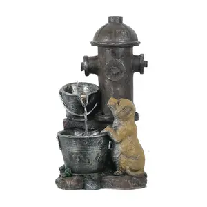 Santa's Workshop 23.2" Lighted Fire Hydrant andPup Fountain