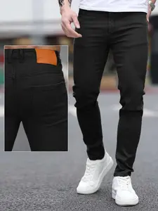 Men's Multi-Color Casual Comfortable Jeans, Spring Summer Fall Winter 2026 Classic Versatile Trendy Slim Fit Skinny Pants