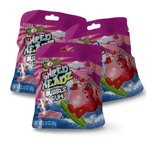 Kool-Aid Shred Headz Sour Watermelon Shredded Chewing Gum Candy Snack, 2.1 Oz, 3 Packs, Contains Sugar, Citric Acid, Food Coloring