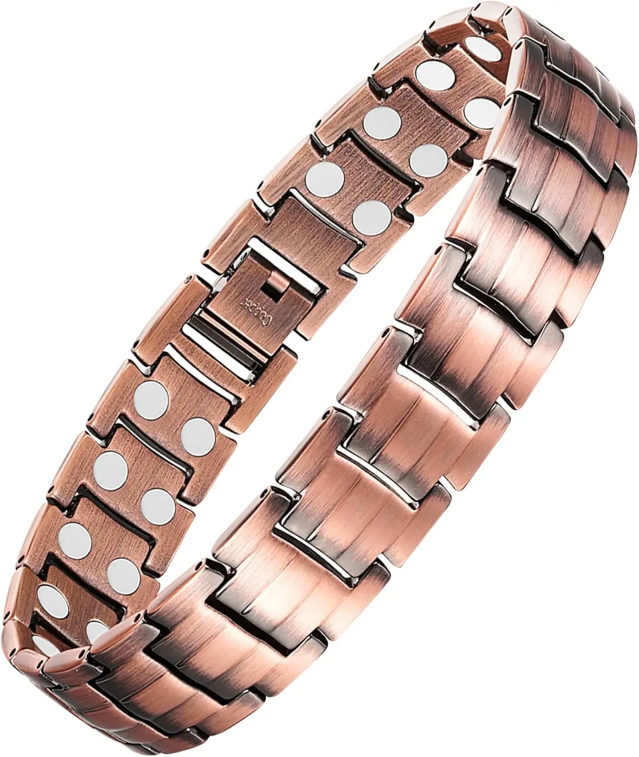 Men's Copper Magnetic Bracelet Elegant 99.99% Solid Copper Bracelets with Double-Row Strong Magnets,Magnetic Jewelry