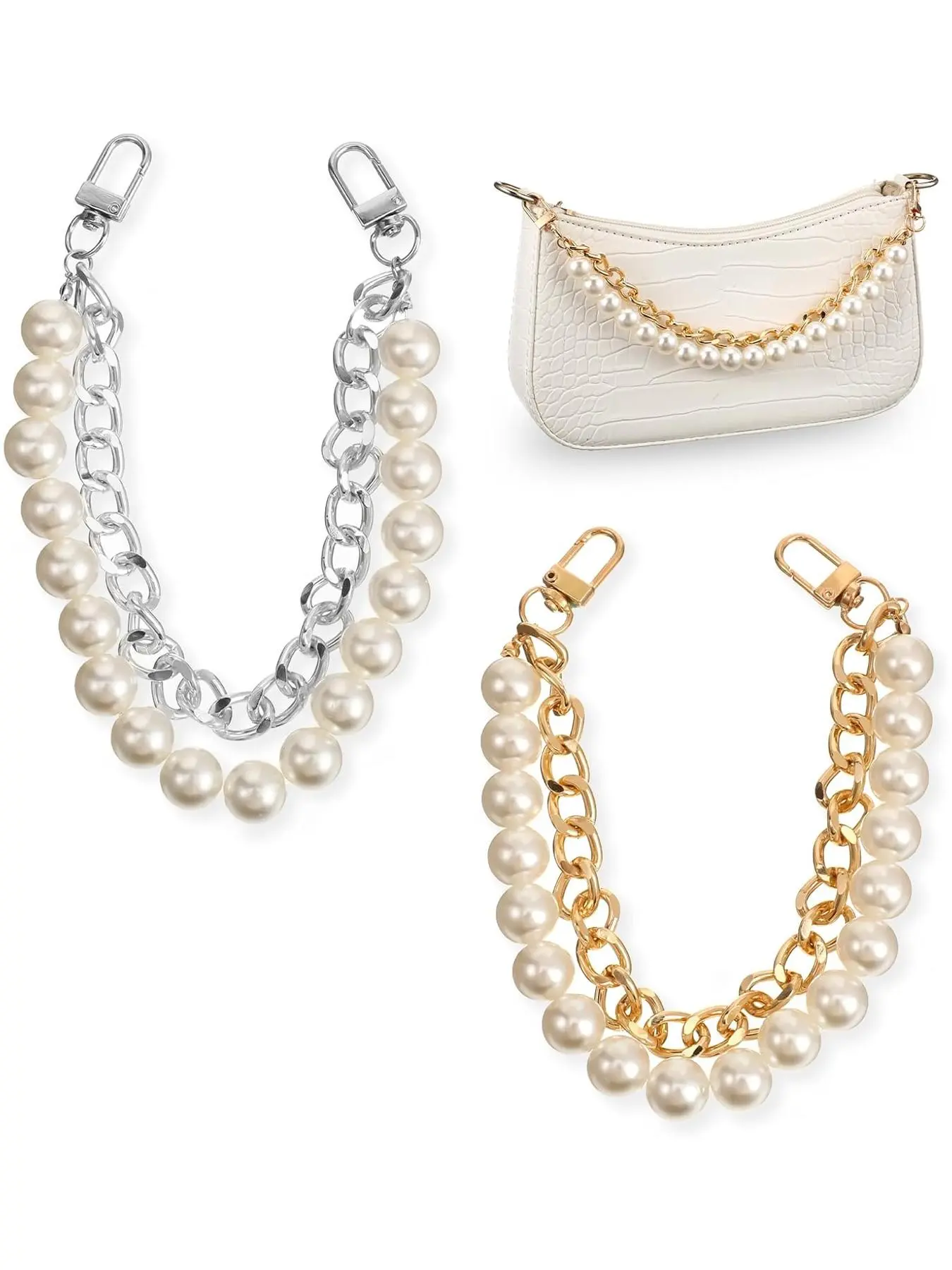 Faux Pearl Decorated Bag Chain, Fashionable Bag Strap for Women's Handbag, Trendy All-match & Exquisite Bag Accessories for Daily Use, Crossbody Strap