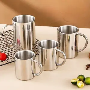304 Stainless Steel Insulated Mug, Dual-Layer Thermal Cup for Office Tea Water Coffee, Kids Drinking Cup, Heat Resistant, Durable Material, Drinkware