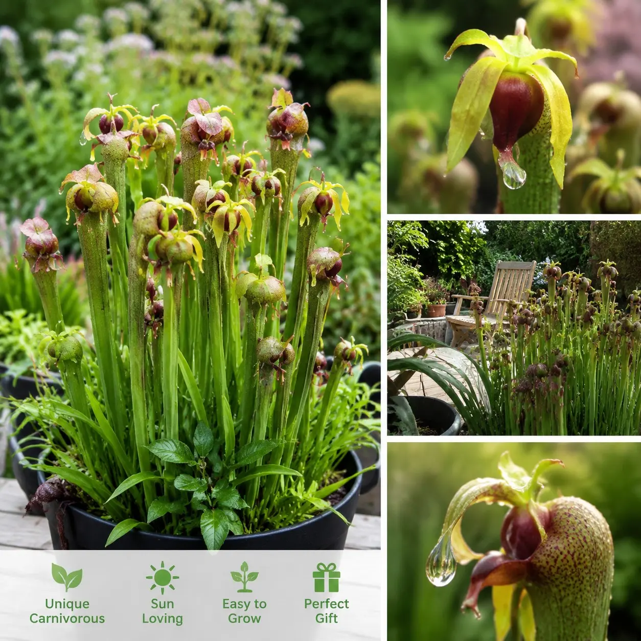 101Pcs Venus Flytrap Carnivorous Plant Seeds, Partial Sun Houseplant for Sun Porch & Patio Window, Garden Starter Pack