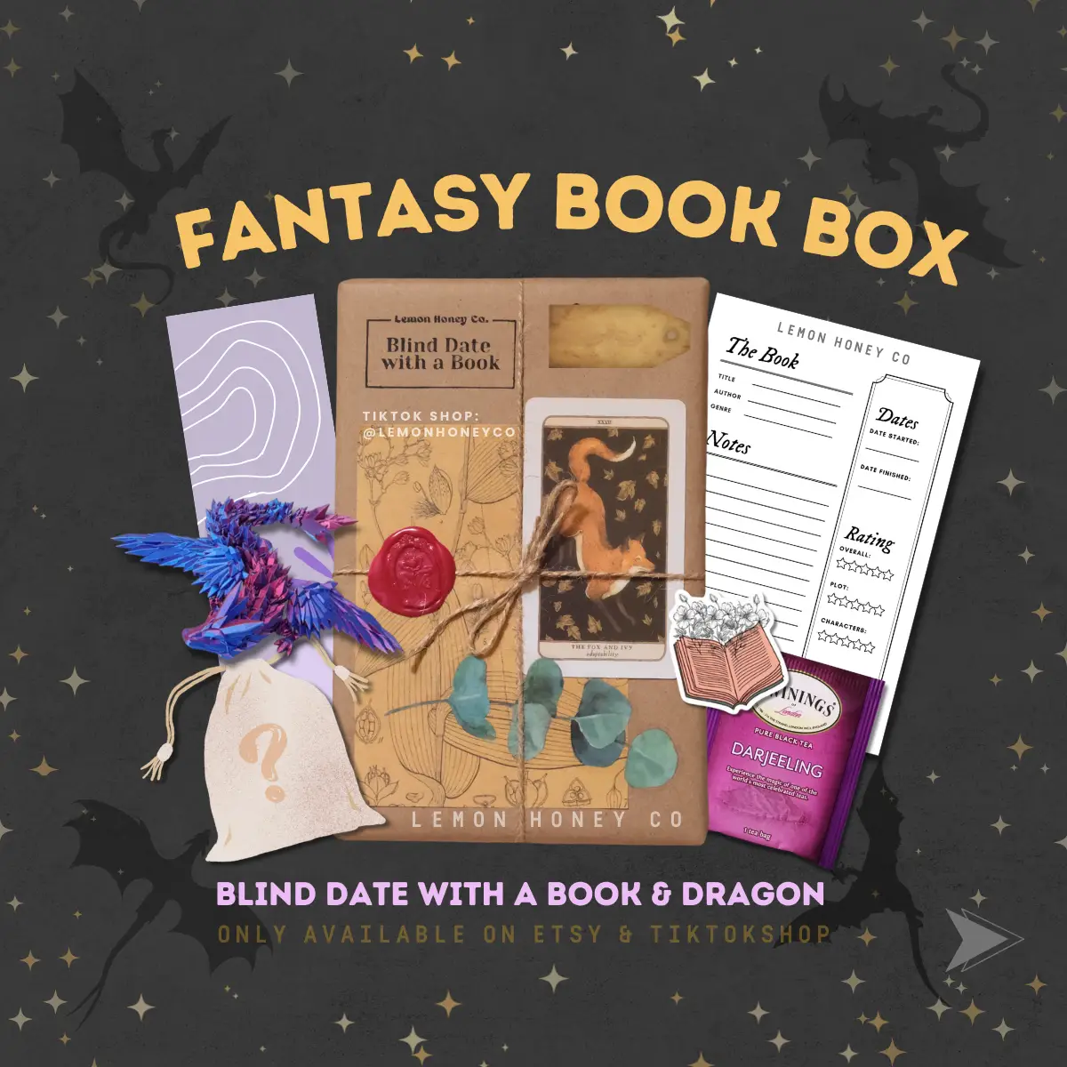 Date with a Book and Dragon | Bookish Gifts Booktok Fantasy Romantasy Sci Fi Gothic Fantasy Literature Novel