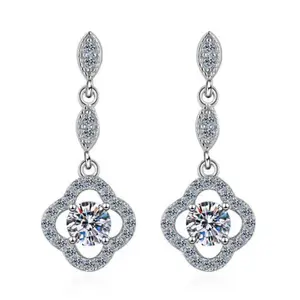 Chris Round Lab Diamond Dangling Earrings