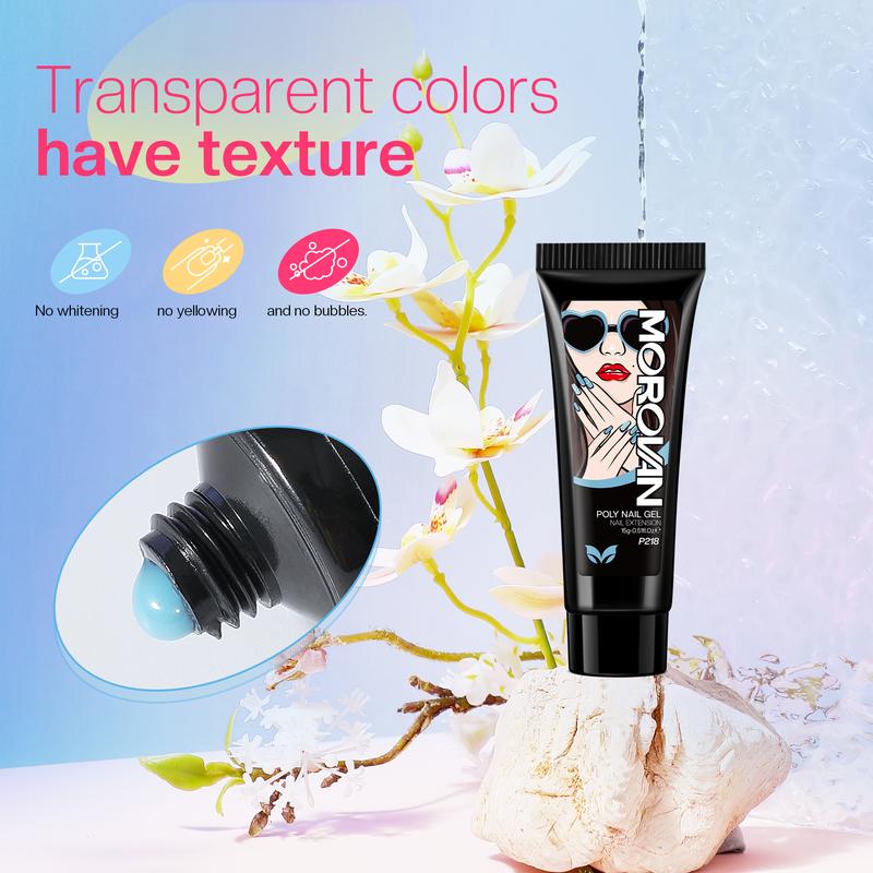 Beginner Poly Gel Nail Kit: 15/8 Colors & UV Lamp | Complete DIY Nail Art Set for Home Use | Perfect for Women & Girls