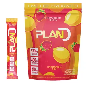 Plan D Strawberry Lemonade – Sugar-Free Hydration Powder with Natural Fruit Flavor for Energy & Sports
