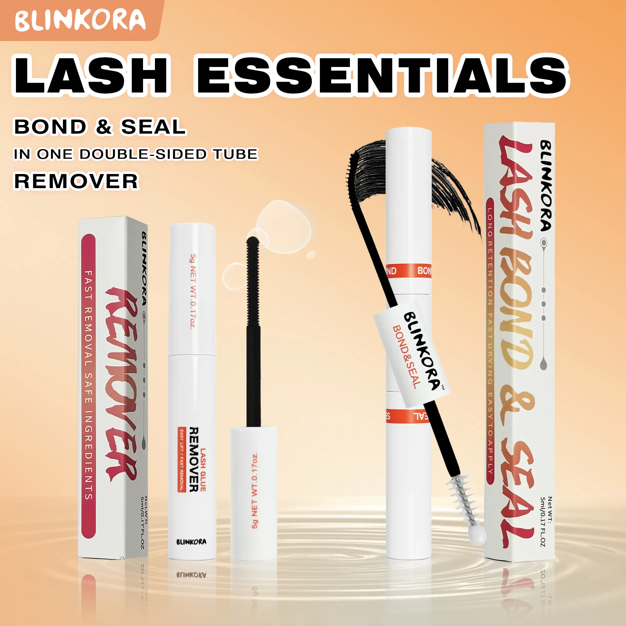 Blinkora Bond & Seal Black Eyelash Adhesive - Long-Lasting, Waterproof, and Tear-Proof Formula for Professional Eyelash Extensions, Latex-Free, Eyelash Bonding Glue