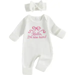 Baby Girl Winter Clothes Newborn Preemie Going Coming Home Outfit Ruffle Mitten Sweater Romper Cute Knit Jumpsuit
