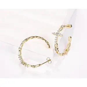 Cross hoop earrings