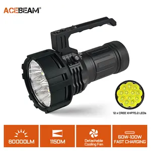 Acebeam X75 Brightest LED Flashlight Handheld Continuous Lighting, Rechargeable Search flashlight, 80,000lumens