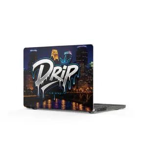 Drip Graffiti Skyline MacBook Case | City Nightscape, Urban Street Art