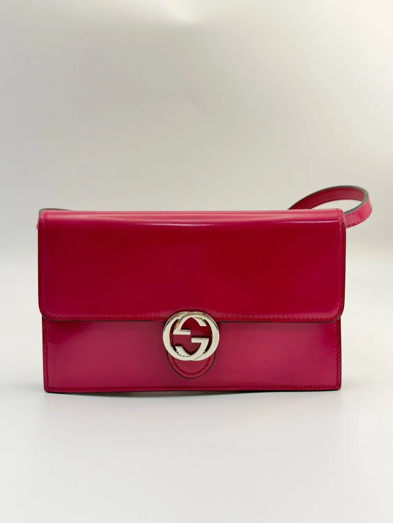 Pre-owned GUCCI Interlocking GG Flap Shoulder Bag
