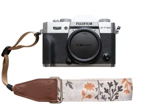 Wildflower Camera Wrist Strap - Leather ends, Comfortable suede backing, Compatible Connection for DSLR, Mirrorless, Film, Photographer accessories