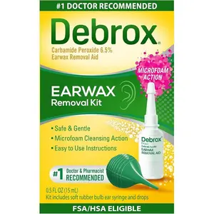 Debrox Ear Wax Removal Kit, Bulb Syringe & 0.5 Fl Oz Ear Wax Removal Drops with Carbamide Peroxide