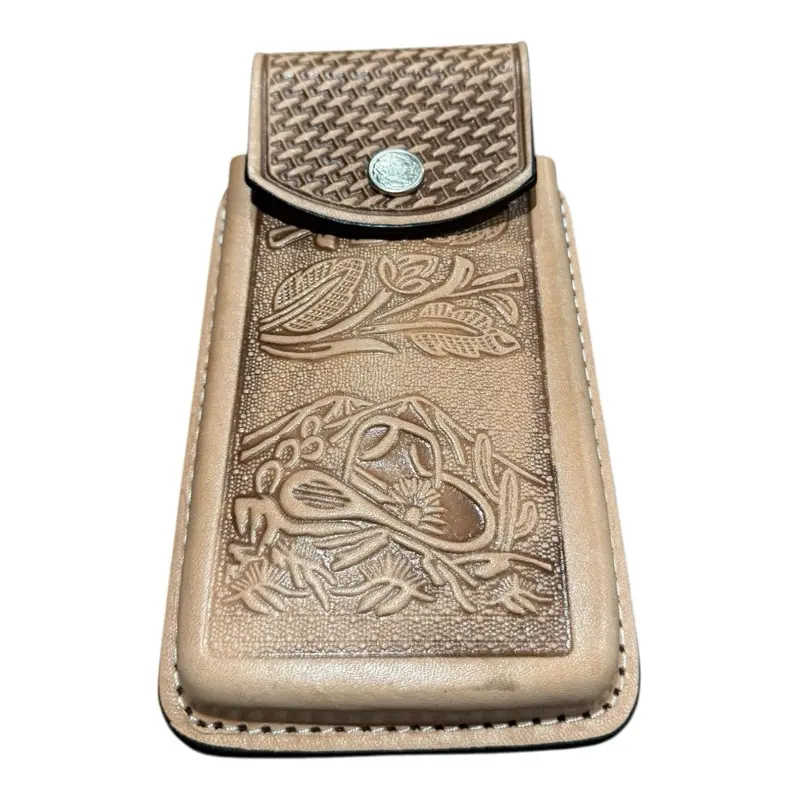 Western Style Leather Phone Holster Funda Celular Vaquero de Piel