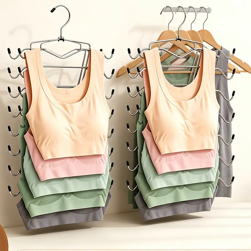 1/2 pieces heavy-duty space-saving 8-layer clothes hanger with 180° swivel hook, flexible and sturdy structure, suitable for storing clothes, ties, scarves and vests, suitable for homes, dormitories, retail stores - wardrobe organization system