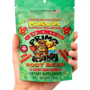 Kava Kava Gummies 50mg – Strong Noble Kava with 50mg Kavalactones for Calm & Relaxation – Alcohol-Free – Fast-Acting Fiji Kava Root Extract- Certified 3rd Party Testing – Root Beer Flavor – 15 Count