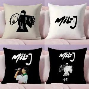 Argentinian M-Milo j Rapper Cushion Cover Soft Short Plush Fabric Double-Sided Print Organic Breathable Sofa Pillow Case, Home Machine Washable in Warm Winter Perfect for Home Decor Warm Winter Home Child Gift