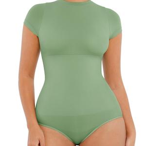 FeelinGirl Women's Crew Neck Cloud Bodysuits Fashion Short Sleeve Tops Stretch Basic Body Suit T Shirts Fit Comfortable Summervibes