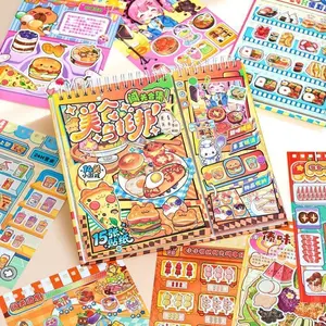Food Utopia Sticker Book, DIY Handmade Journal Decoration Material, Fun Educational Time-Killer Funny Stickers, Creative Crafting Supplies, Decal Sticker, Aesthetic Sticker Book