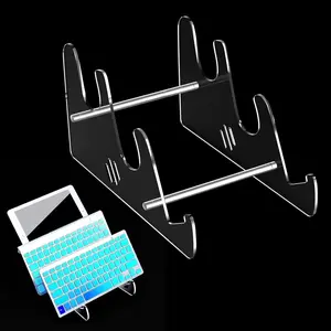 Transparent 3 Tier Acrylic Keyboard Display Stand Storage Holder Tray for Desk, Suitable for Keyboard Computer Tablet Picture Frame