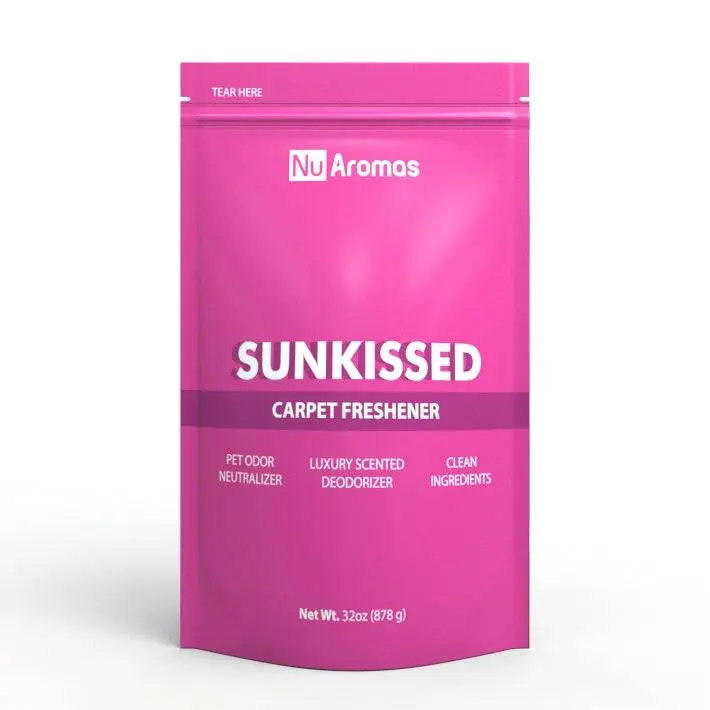 NuAromas Sunkissed Carpet Freshener & Deodorizer Powder 32oz - Juicy Wild Berries Mandarin & Bergamot Scented Eco-Friendly Formula
