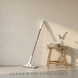 Eco-Friendly Adjustable Reusable Clamp Mop – Zero Waste Cleaning Tool with 48” Handle, Strong Grip for Rags, Towels & Wet Wipes, No Refills Needed, Sustainable Floor Mop