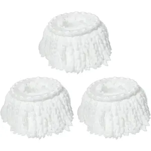 3 Pack Mop Heads Replacements, Compatible with FunClean Spin Mop &  Mop Bucket, Microfiber Spin Mop  Refill Cleaning Supplie for  Industrial and Commercial Use
