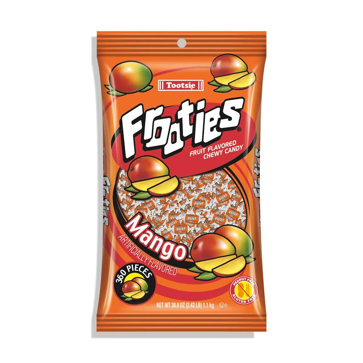 Tootsie Roll Mango Frooties - 2 Pound Bag of Individually Wrapped Chewy Candy – Gluten Free, Peanut Free – Mango, 38.8 oz.