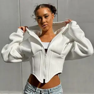 Zipper Hoodie Cardigan Corset