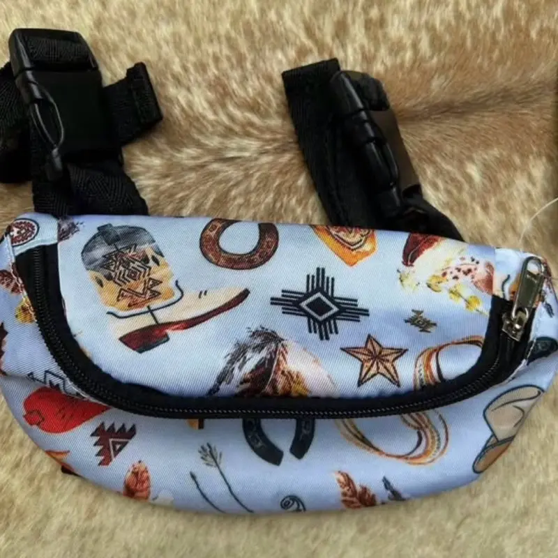 Cowboy Cowgirl Print Cordura Nylon Western Saddle Horn Pouch