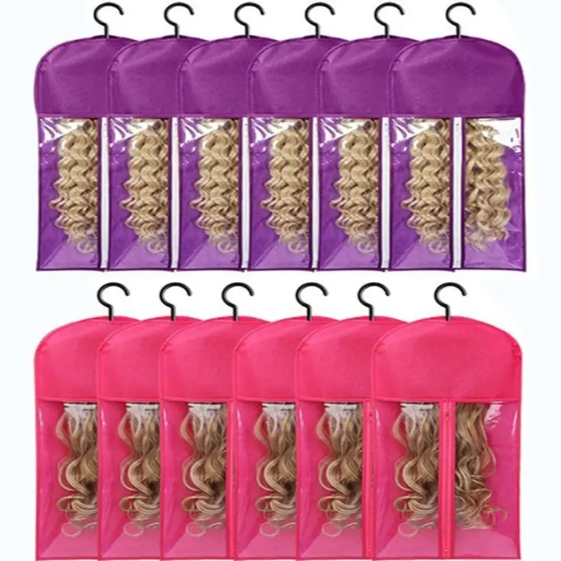 12pcs Mixed Color Wig Stand Holder New Design, Hanger, Wig Storage Rack Bag, Suitable for Various Wigs and Accessories, Hair Accessory Organizer