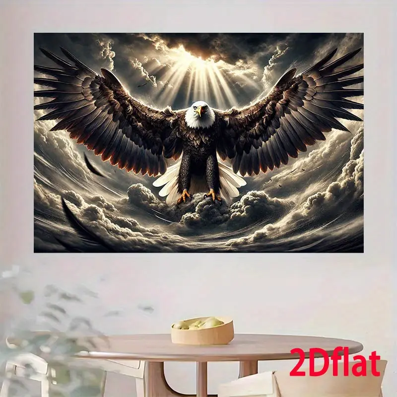 1pc 2D Flat Majestic Eagle Colorful Tapestry - 100% Polyester Home Decor Nature-Inspired Art, Versatile for Living Room, Seasonal Party Background, No Electricity Needed Photo Shoot Prop, Colorful Tapestries