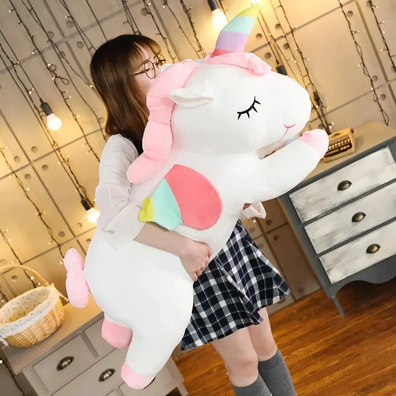 Giant Unicorn Stuffed Toy, 25/30/35/50/60/80/100cm Soft Cotton 100% Brand New High-Quality Cartoon Horse Doll, Ideal Birthday Gift, 35Cm