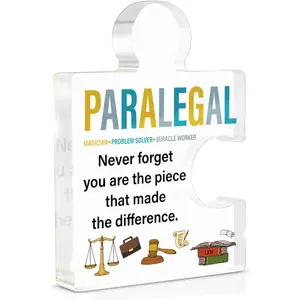 Paralegal Gifts for Women Men Coworker, Appreciation Gifts for Paralegal Legal Assistant, Law School Graduation Gifts, Acrylic Puzzle Plaque Sign Law Office Desk Decor - Acrylic Puzzle Plaque