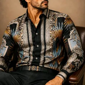 Barabas Men's Gray Cheetah Rhinestone Multicolor Button Up Dress Shirt with Exquisite Design