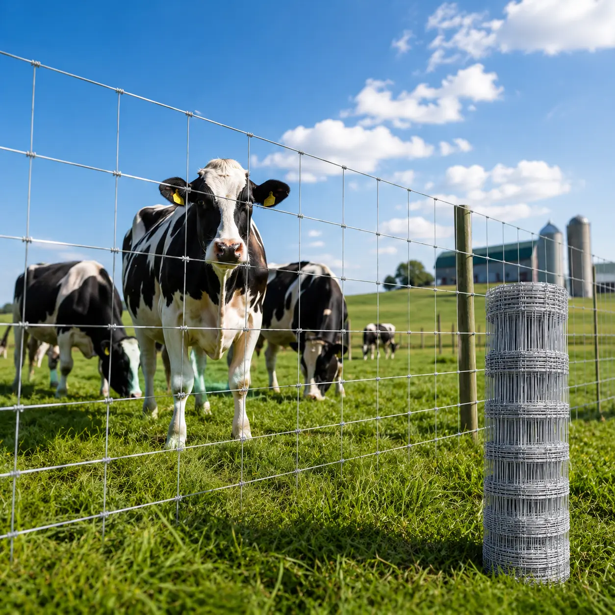 Galvanized Iron Wire Farm Fence Roll, 4.9 ft x 328 ft – Heavy-Duty Livestock Enclosure for Cattle, Deer, Ranch, Pasture, Garden, Poultry